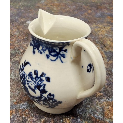 221 - A Liverpool Seth Pennington and James Part sparrowbeak jug, of squat shape, printed in underglaze bl... 