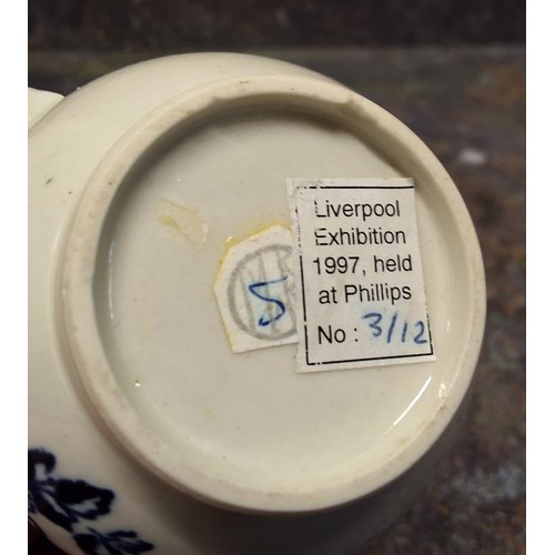 221 - A Liverpool Seth Pennington and James Part sparrowbeak jug, of squat shape, printed in underglaze bl... 