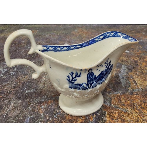 224 - A Liverpool John & Jane Pennington cream jug, moulded in relief with stiff acanthus leaves, prin... 