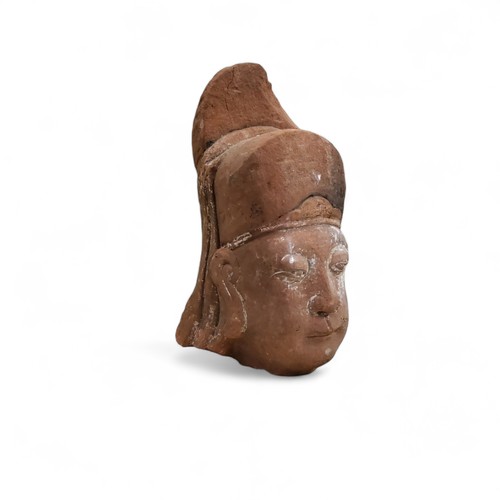 338 - Antiquities - a carved sandstone sculpture fragment, possibly Face of Shiva (Ekamukhalinga), Gupta p... 