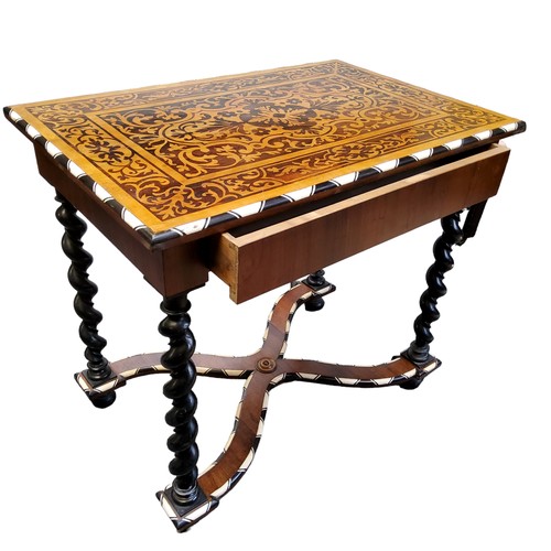 690 - An 18th century Dutch marquetry centre table, profusely inlaid with rosewood, bone, ebony and sycamo... 