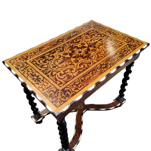 690 - An 18th century Dutch marquetry centre table, profusely inlaid with rosewood, bone, ebony and sycamo... 