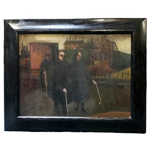 707 - British, Northern School (20th Century)The Blind Leading The Blind oil on board, framed44cm x 51cm... 