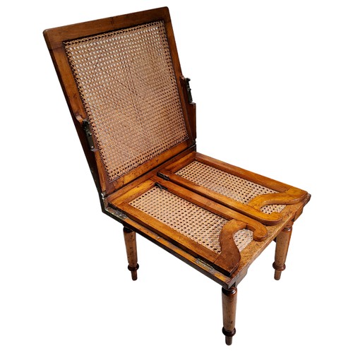 803 - A 19th century bergère campaign library chair,  possibly by J. Ward, 5 & 6 Leicester Square, Lon... 