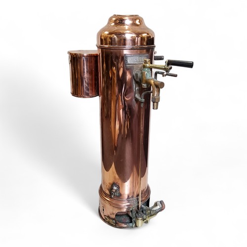 610 - A Jackson highly polished copper hot water boiler, 102cm high