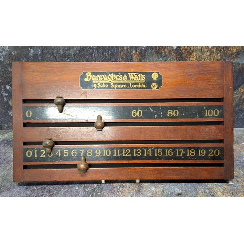 474 - An early 20th century mahogany snooker/billiards board, Burroughes & Watts, 19 Soho Square, Lond... 