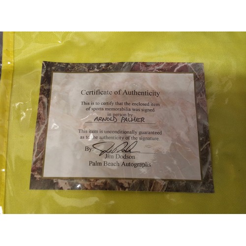 990 - An Arnold Palmer signed 2001 embroidered flag, COA from Jim Dodson Palm Beach Autographs