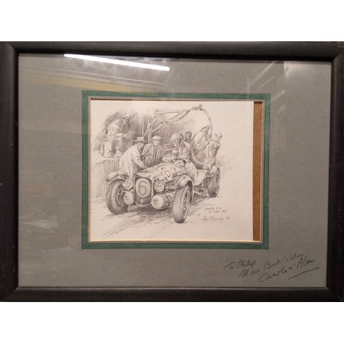 764A - Alan Fearnley (Bn 1942), Lagonda V12 Le Mans 1939, signed, dated 99, pencil on paper, 18cm x 21.5cm,... 