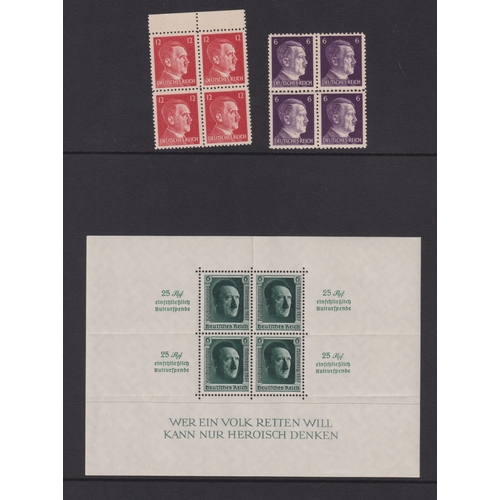 1060 - Stamps - a selection of German Third Reich  agner SG 514, 516, 517 and 518. SG MS618, MS635 etc. Mos... 