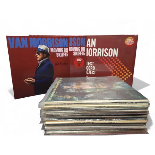 387 - Van Morrison vinyl Lps - a signed Moving on Skiffle album card; a sealed Moving on Skiffle Limited E... 