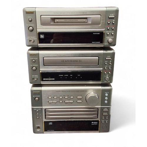 392 - A Denon Personal Component System including CD Auto Changer Receiver UD -M5; Cassette Deck DRR-M10 a... 