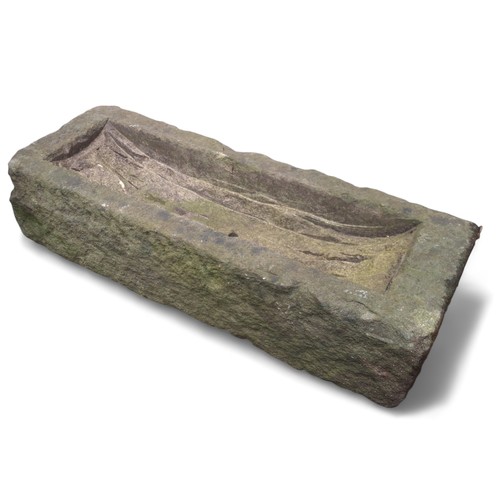 425 - A Derbyshire gritstone rectangular trough, 18cm high, 86cm wide, 19th century