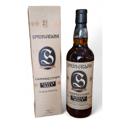 285 - Springbank, 21 years old Campbeltown Single Malt, Scotch Whisky, 46% volume, 70cl., boxed