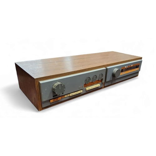 434 - A Quad 33 amplifier and Quad FM 3 tuner, in teak case