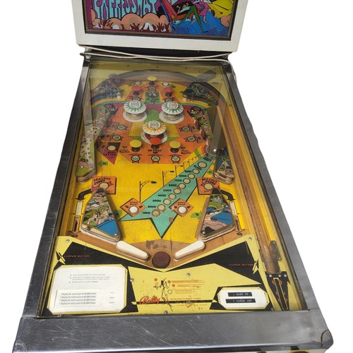 437 - A mid 20th century Bally Expressway Pinball machine, psychedelic image of an american expressway, Un... 