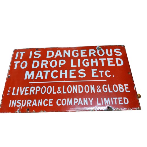 441 - A Liverpool & London & Globe Insurance Company Limited rectangular enamel sign,  'It is... 