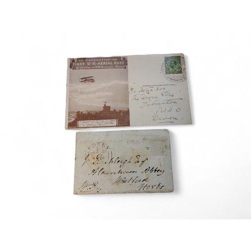 303 - Postal History - First UK Aerial Post  postcard, 1911, in brown, green half penny stamp;&n... 