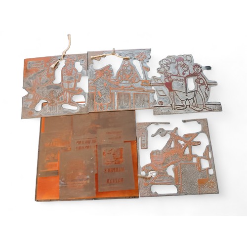 313 - Four copper printing plates, Hanna-Barbera cartoon characters;   another (5)