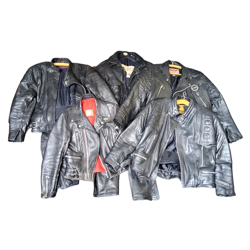 25 - Various leather motorcycle jackets Including Frank Thomas The Streetwise Collection, S.A.K , Akaso, ... 