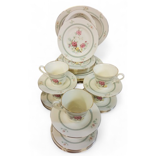 522 - **Combine with line 7**A Royal Kent dinner and coffee service, for six, each printed with peonies, p... 