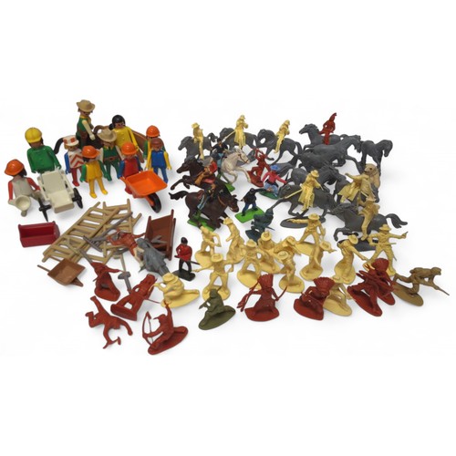 572 - Juvenalia - play figures mainly cowboy and Red Indians, some Britain Deetail; various farmyard anima... 