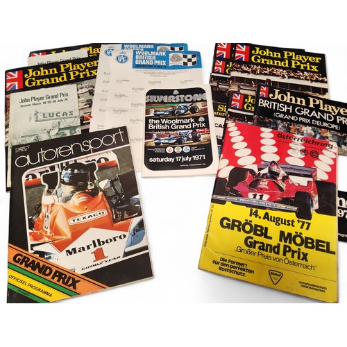 707 - Formula One & motor racing interest - British Grand Prix programmes including Silverstone 1971 i... 