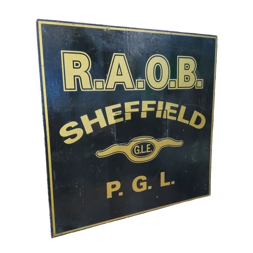 478 - Local Interest - a Sheffield R.A.O.B letterbox wall plaque, 'The Royal Antediluvian Order of Buffalo... 