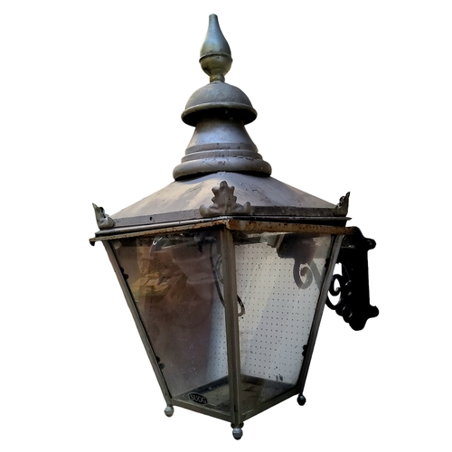 483 - Lighting - a Victorian type street lantern with cast metal wall mounting bracket