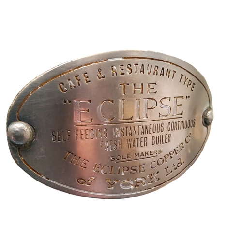 484 - An early 20th century silver plate on copper water urn 'The Eclipse No.3' made by The Eclipse Copper... 