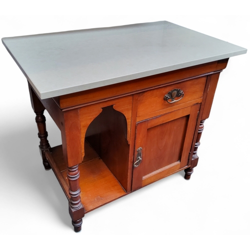 448 - An Edwardian mahogany marble top wash stand c.1910, 70cm x79cm x 49cm