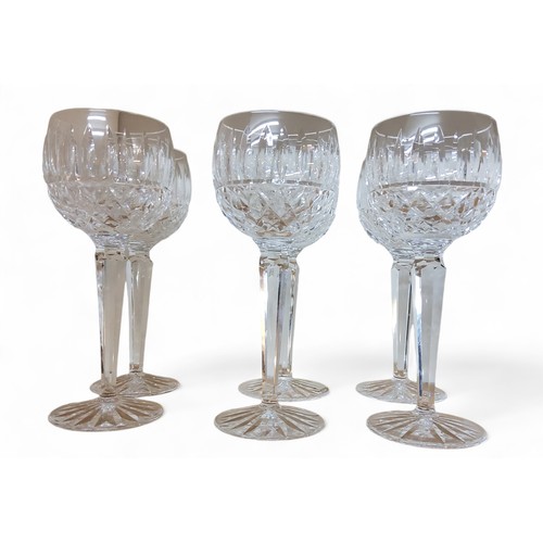 3 - A set of six Waterford Lismore balloon wine glasses