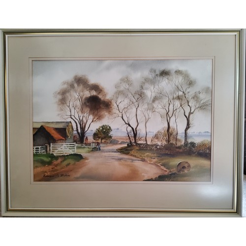 81 - Edward S Billin, Sheffield Artist, 1911-1995,  Burton Le Willow, signed, watercolour, 35cm x 51... 