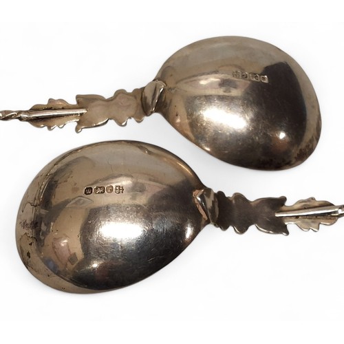 179 - A pair of Victorian silver Apostle spoons, the neck in the form of a grotesque beast, twisted handle... 