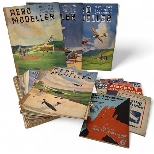 734 - Over 80 issues of Aero Modeller from 1942 to 1948; Hutchinson Complete Illustrated Record Aircraft o... 