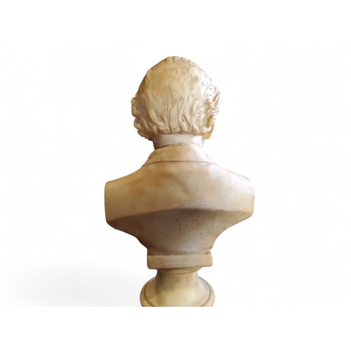 287 - A 19th century composite library bust, Jules Massenet, socle base, 30cm highJules Émile Fr&ea... 