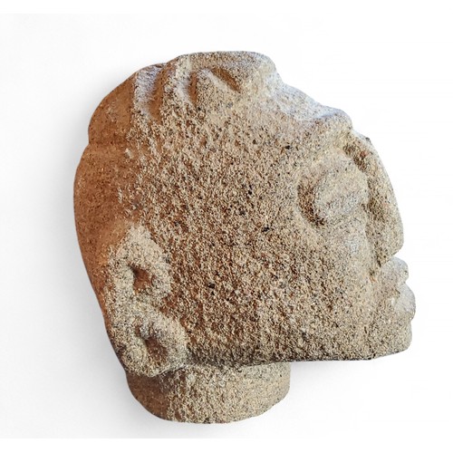 468 - Antiquities - a volcanic stone head, Indonesian, 8.5cm high