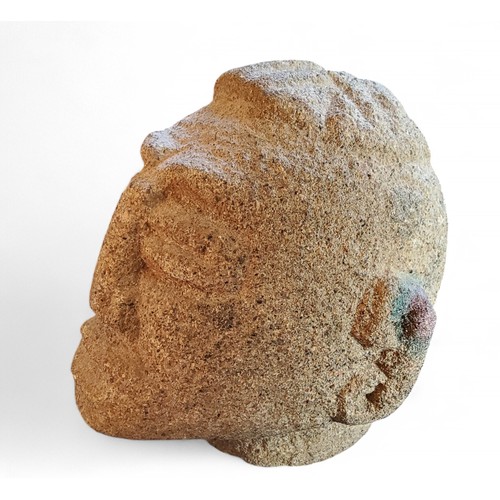 468 - Antiquities - a volcanic stone head, Indonesian, 8.5cm high