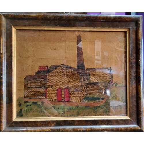 484 - English Naive School, early 20th century, Rockingham Pottery, Swinton Common, mixed medium, 19cm x 2... 