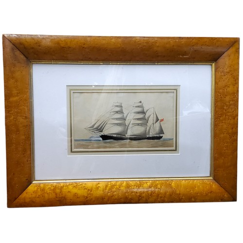 556 - Maritime History - a late 19th/ early 20th century watercolour depicting The Barque 'Windward' clipp... 