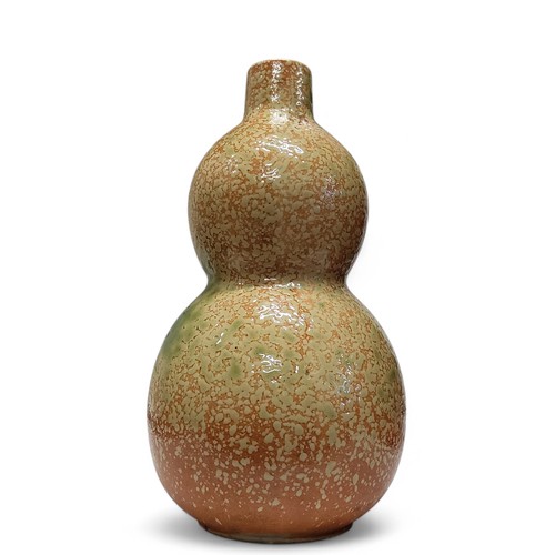 235 - A Chinese mottled glaze 'Huluping' or double-gourd vase,  22cm high, marked