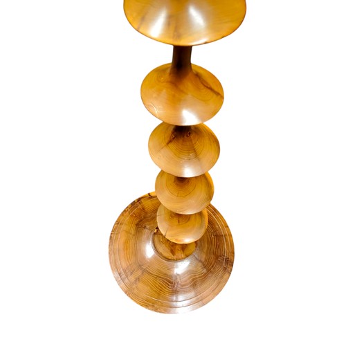 388 - A substantial treen woodworker's exhibition oversized goblet turned from yew wood, 75cm high