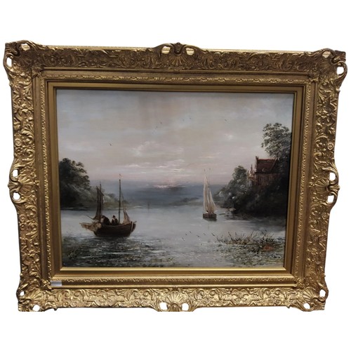 543 - Joseph Such (fl.1866-1875) The Golden Moment, River Wye, signed, inscribed and titled to verso, oil ... 