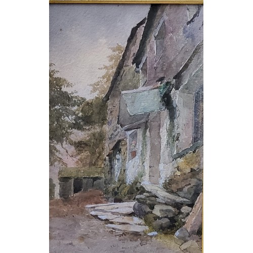 577 - Paul Jacob Naftel RWS (Guernsey Artist, 1817-1891), The Cottage Door, watercolour heightened with wh... 