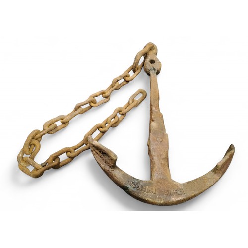 506 - Film and Studio Prop - a Graham Sweet polystyrene Rustlite anchor, with chain,  97cm high