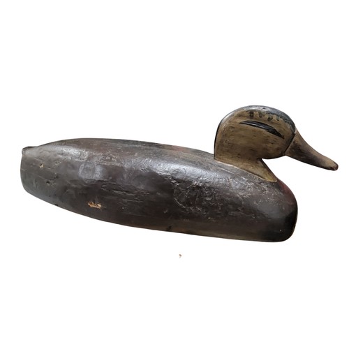 513 - Folk Art & Treen - a large softwood decoy duck, painted black and  brown, 49cm long