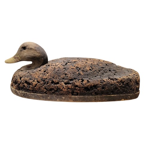 512 - Folk Art & Treen - a cork and softwood decoy duck,  38cm long