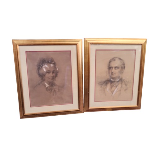 608 - Victorian School, A Pair, Portraits of a Gentleman and Lady, 59cm x 44cm