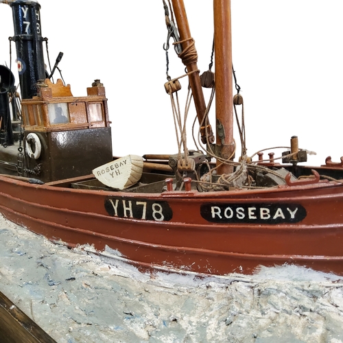 554 - Maritime - an early 20th century scratchbuilt steam trawler named 'Rosebay' out on a voyage, well ex... 