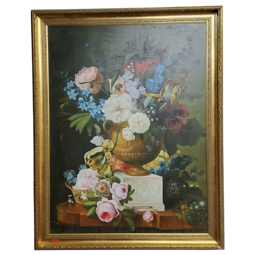 627 - Dutch School (20th Century) Bouquet, oil on canvas, 98cm x 73cm