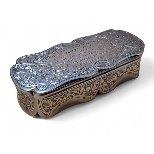 5 - An Edwardian silver rectangular shaped snuff box, engraved presentation inscription 'Presented to Ch... 